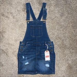 Dark Jean Overall Dress